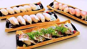 とれとれ寿司名物　天然魚のにぎり寿司！！！！