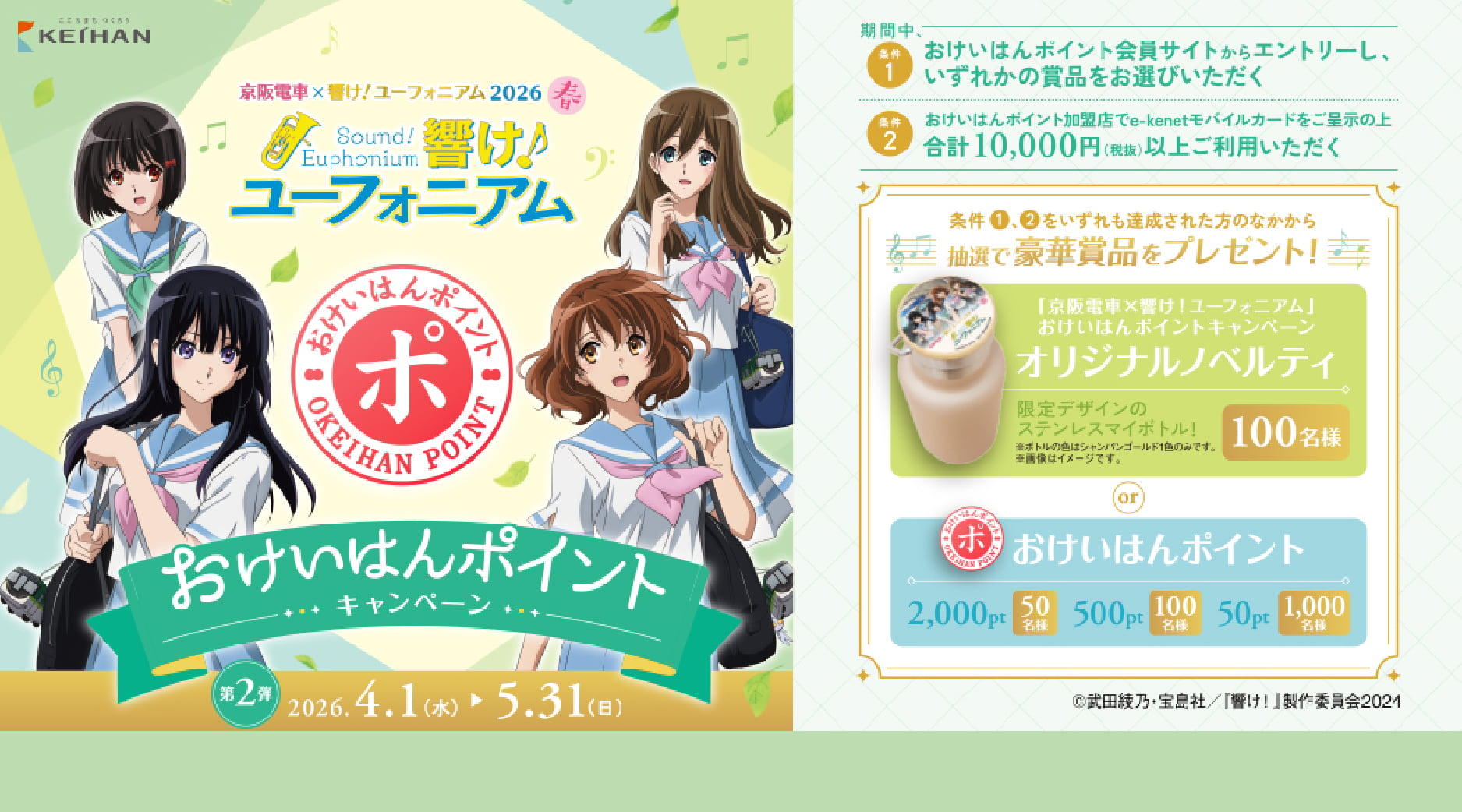 響け！ユーフォニアムおけいはんポイントキャンペーン