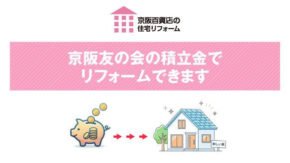 京阪友の会の積立金でリフォームできます -京阪百貨店の住宅リフォーム-