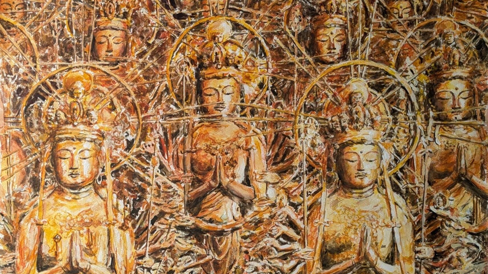 水津 俊和「癒される水彩画」展＝日本の美景画＆仏像画＝