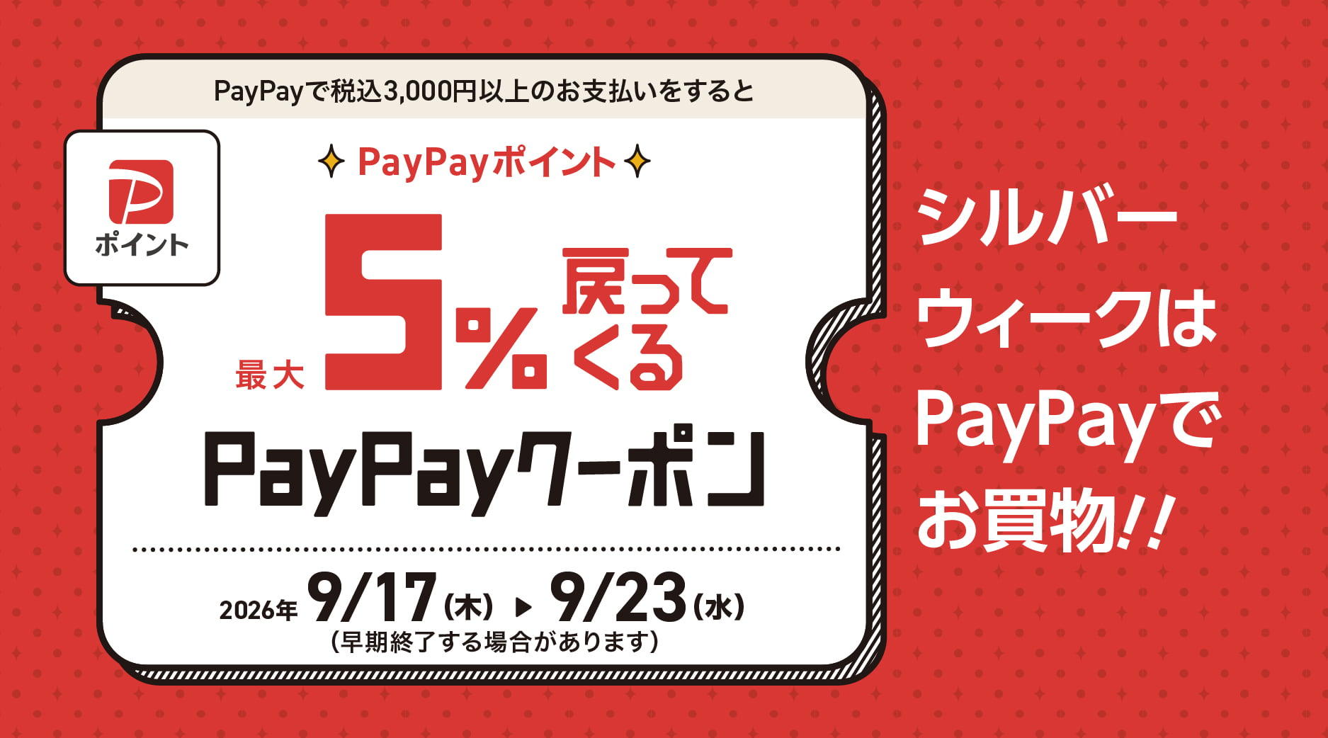 シルバーウィークはPayPayでお買物!!
